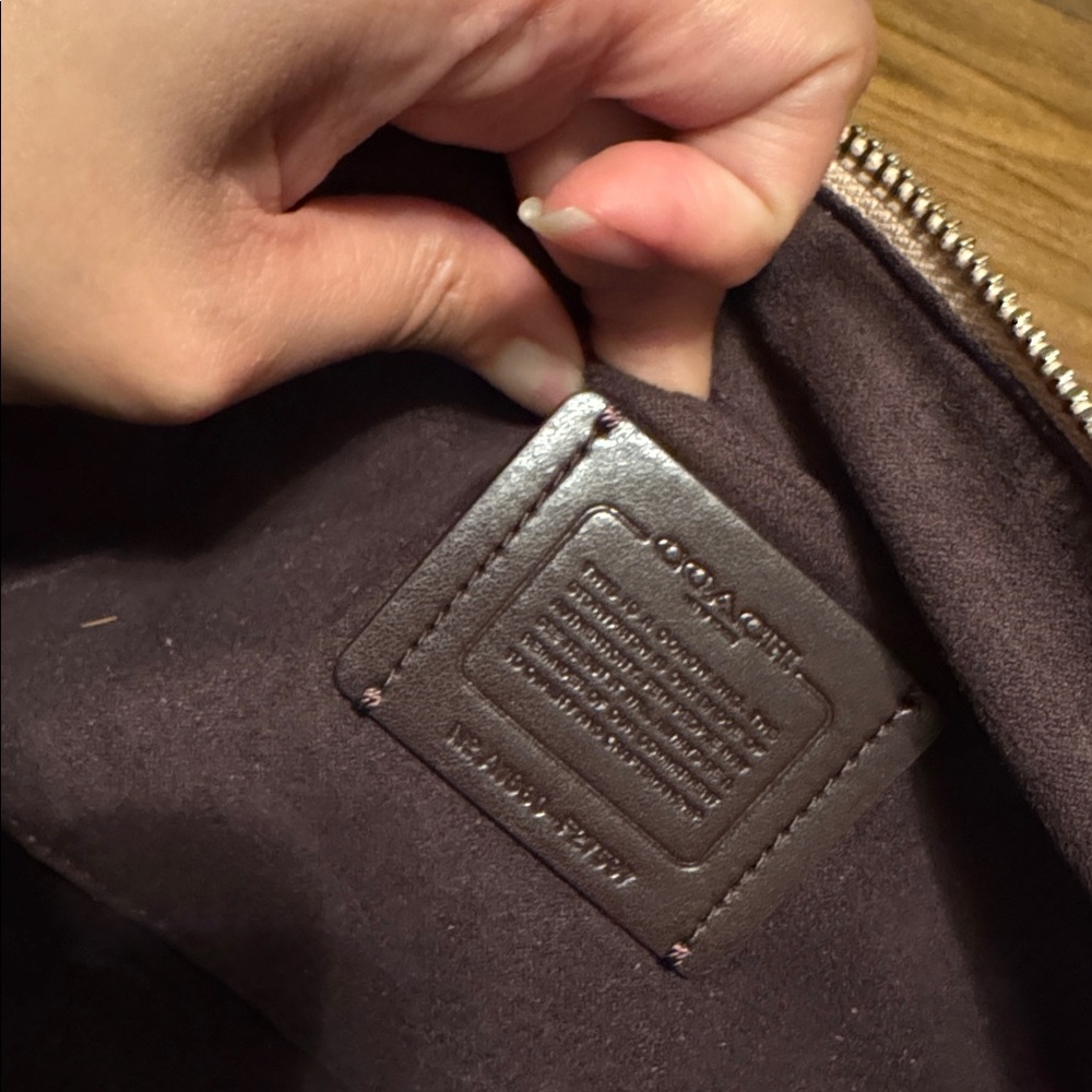 Coach Beige\ pink Embossed Satchel - Picture 4 of 6